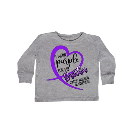 

Inktastic I Wear Purple for my Brother- Cystic Fibrosis Awareness Gift Toddler Boy or Toddler Girl Long Sleeve T-Shirt