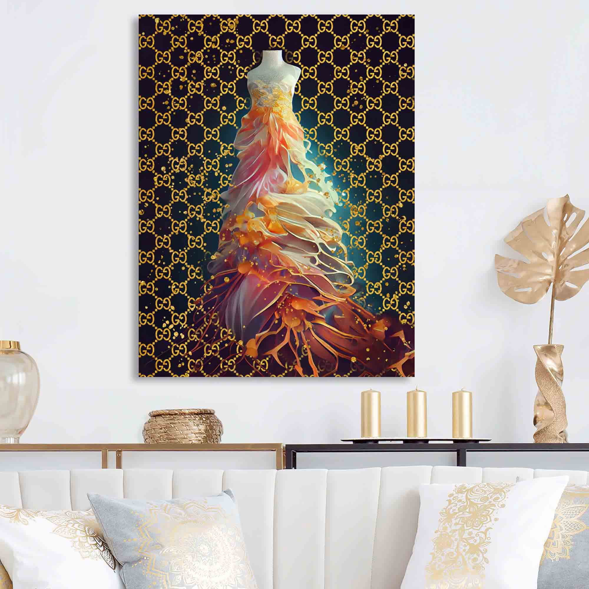 Designart Fashionable Vibrant Dress Design II Canvas Wall Art