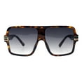 thumbnail image 2 of Men's Designer Fashion Sunglasses Oversized Square Frame UV 400 Tortoise, Smoke, 2 of 4