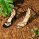 thumbnail image 2 of Sandalias de tacón grueso con tiras y cordones para mujer Negro 39, 2 of 6