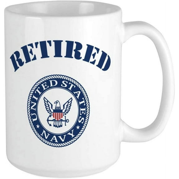 U. S. Navy Retired Ceramic Coffee Mug, Tea Cup 15 oz
