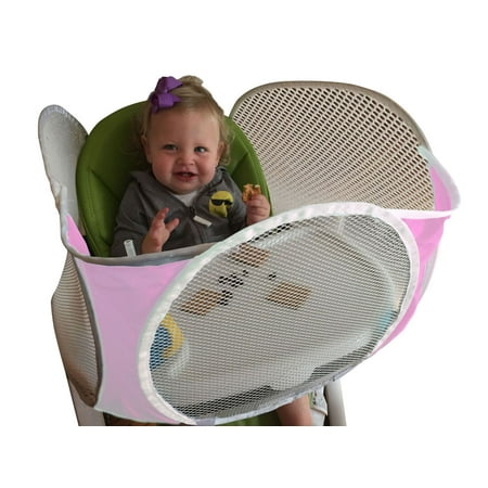 The Original Tray Buddi - PINK- It's A Playpen for High Chairs, Booster Seats, Strollers, and Wheel Chairs -it keeps Baby Food, Sippy Cups, and Toys on the Tray and off of the