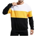 thumbnail image 4 of Penkiiy Men's Waffle Patchwork Color Hoodless Sweatshirt Long Sleeve Fashion Gym Athletic Hoodless Plaid Jacquard Pullover with Pocket S Black, 4 of 9