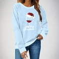 thumbnail image 5 of GuzomFashion Womens Light Blue Holiday Christmas Sweatshirt - 100% Polyester Loose Crewneck Long Sleeve Wine Glass Snowflake Plus Size S-XXL Casual Top,Size M, 5 of 5