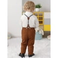 thumbnail image 2 of CARETOO Toddler Boy Clothes Suit Wedding Formal Outfit Dress Shirt Tie Suspender Pants Cotton Fabric, 2 of 14