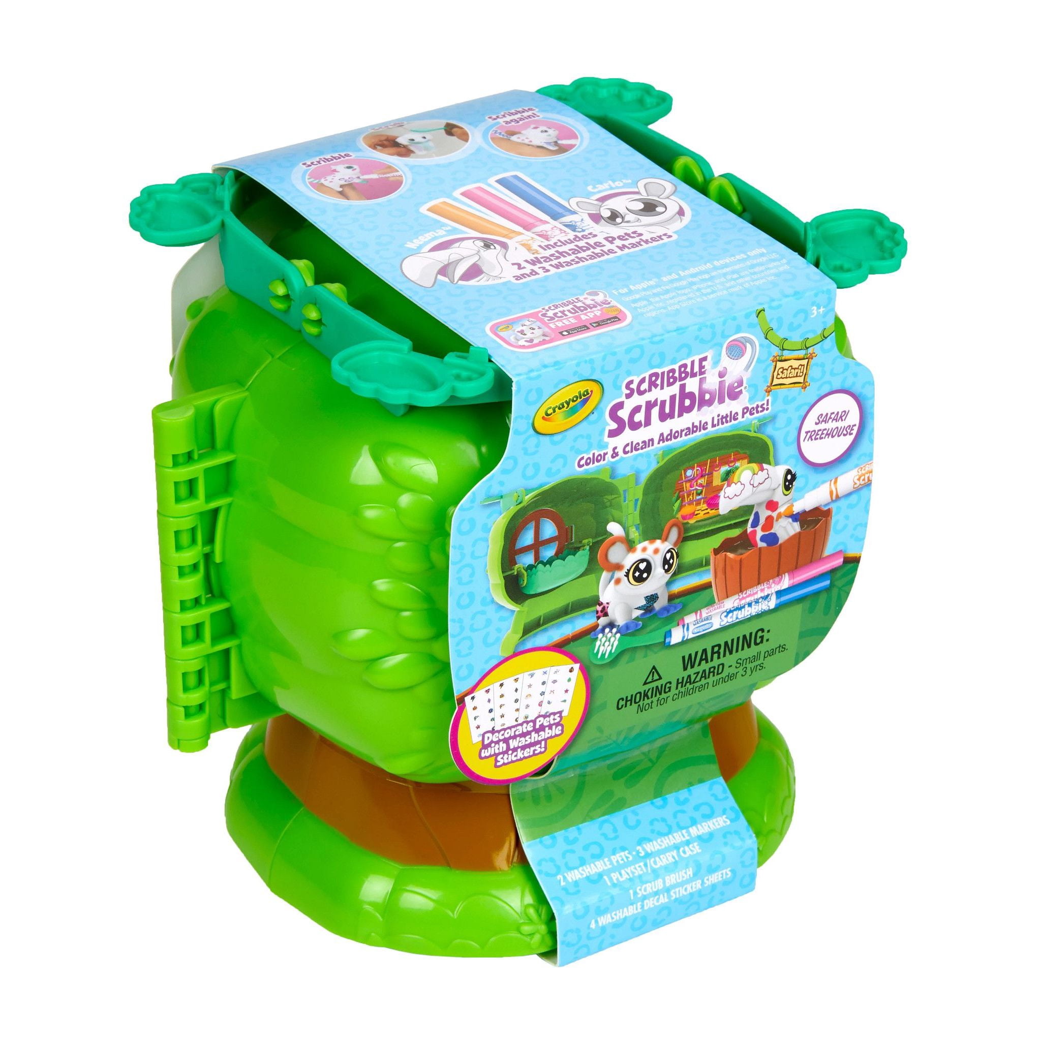 Crayola Scribble Scrubbie Pets Safari Treehouse Toy Set, Coloring Gift for Kids, Jungle Arts & Crafts