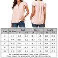 thumbnail image 2 of Camiseta informal para mujer con cuello en V y volantes ligera para mujer de ajuste relajado (rosa S) FLhrweasw Para estrenar, 2 of 7