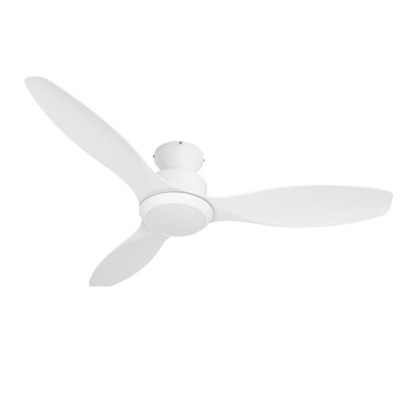 Wozzio 52 Inch White Recessed Mount Ceiling Fan Light, 22 Watt Dimmable with Remote Control, Silent Reversible Motor, Suitable for Bedrooms and Dining Rooms and many other indoor locations
