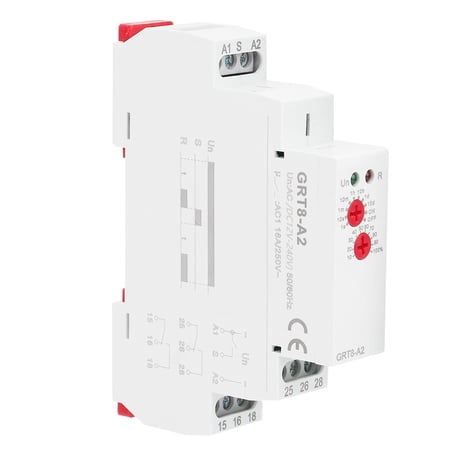 NFTIGB Single Function Din Rail Time Relay Industrial Control Auto Timer Relay GRT8-A2 For Home Improvement Electrical System Relays (3.94 in / 10 cm) Reliable Power Delay AC/DC 12V-240V