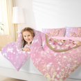thumbnail image 4 of Feelyou Chic Pink Monogrammed J Bedding Comforter Set, Glitter Mermaid Scale Twin Comforter Sets, Dreamy Princess Cartoon Reversible Bedding Set, Lightweight Room Decor, 2pcs, 4 of 8