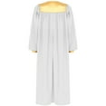 thumbnail image 3 of TiaoBug Womens Mens Choir Church Robe V-neck Long Sleeve Zipper Graduation Gown White L, 3 of 6
