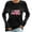 Pink-Black, variant on Nfurl Breast Cancer Awareness Shirts for Women Pink Ribbon Graphic Tees Flag Printed Long Sleeve Crewneck T Shirts Fall Tunic Tops Black M