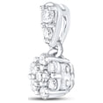 thumbnail image 2 of 10kt White Gold Womens Round Diamond Flower Cluster Pendant 1/5 Cttw, 2 of 2