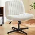thumbnail image 1 of ZXNYH Office Chair No Wheels - Armless Desk Chair No Wheels Cross Legged Office Chair Wide Swivel Home Office Desk Chairs, 1 of 4