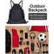 thumbnail image 3 of Boys Drawstring Basketball Backpack, Foldable Football Backpack Gym Bag, Large Capacity Football Backpack, Ball Net with Storage, 3 of 5