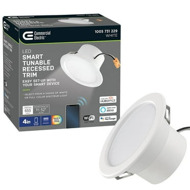 4 In. T20 Smart Color Selectable CCT Integrated LED Recessed Light Trim Works With HUBSPACE App Google Amazon