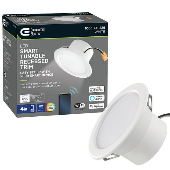 4 In. T20 Smart Colour Selectable CCT Integrated LED Recessed Light Trim Works With HUBSPACE App Google Amazon