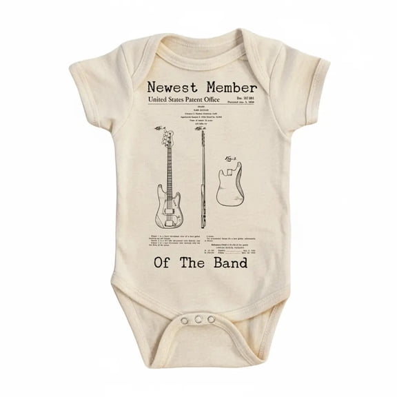Rock Band Patent Newborn Gift Baby Bodysuit