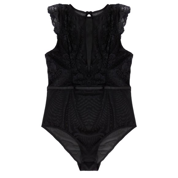 Body de mesh con encaje color negro Carnival mod. 3203