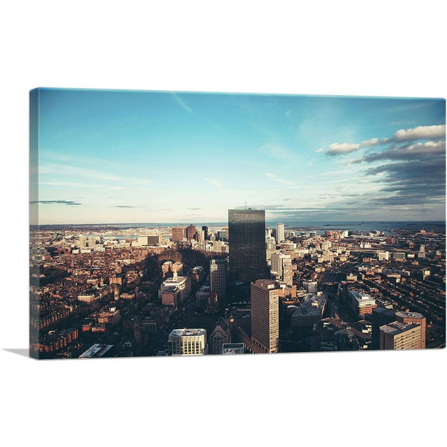 ARTCANVAS Montreal Canada Skyline Canvas Art Print - Size: 12" x 8" (0.75" Deep)