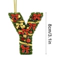 thumbnail image 2 of Adornos navideños personalizados para el árbol | Colgantes con monograma de 26 letras y diseño de gorro de Papá Noel, 2 of 5