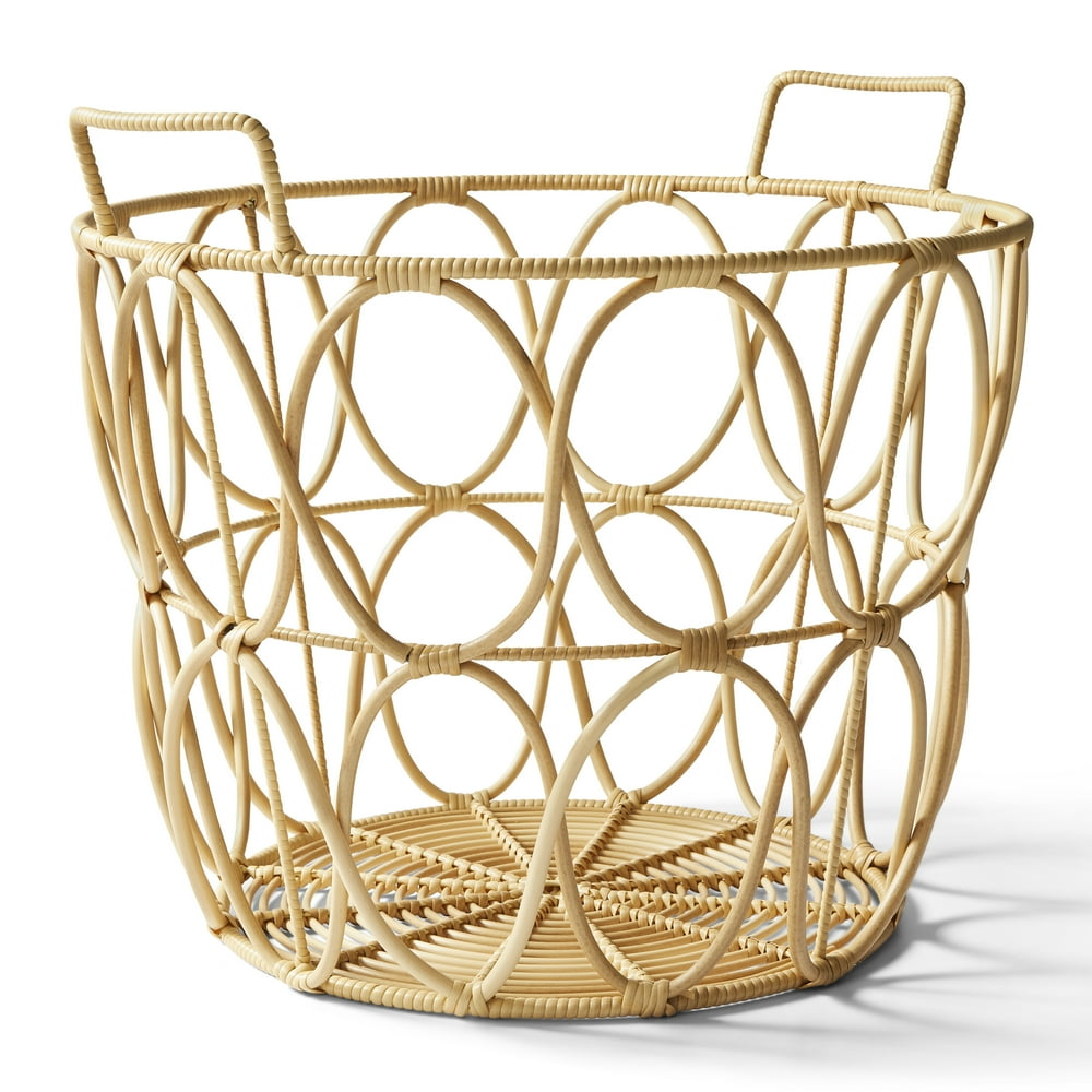 Better Homes & Gardens Large Natural Poly Rattan Open Weave Round