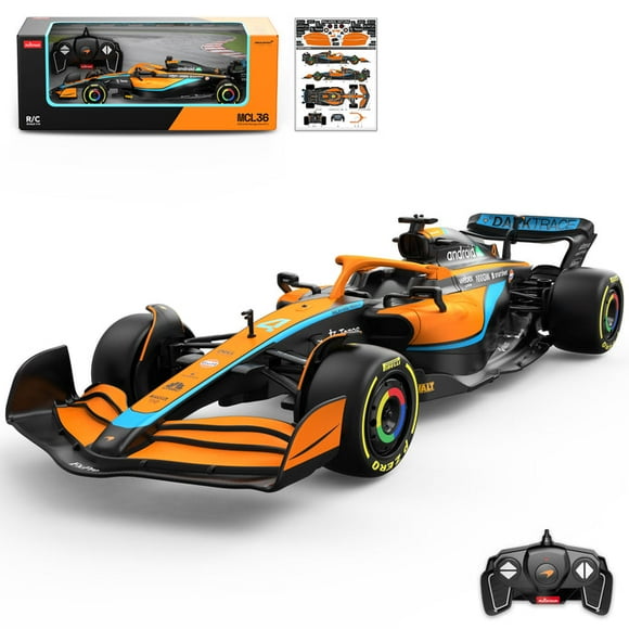 VOLTZ TOYS Voiture RC McLaren MCL36 F1 sous Licence Échelle 1:18 Voiture de Course Télécommandée avec 2,4 GHz, Lumières LED, Jouet pour Enfants et Adultes