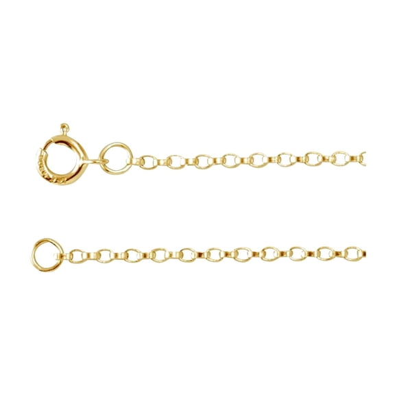 14k Yellow Gold 1.1mm Rolo 18 Inch Chain Necklace Chain Necklace for Women and Men - 1.5 Grams