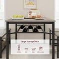 thumbnail image 4 of Maritcute  Dining Table Set for 4, Kitchen Table and Chairs for 4 with Storage Bench, Rectangular Kitchen Table Set with Wine Rack, Dining Room Table Set for Small Space, Apartment, 4 of 9