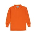 thumbnail image 2 of Galaxy Uniform Boys' Long-Sleeved Pique Polo Shirt - Orange, 14 (Big Boys), 2 of 2