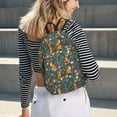 thumbnail image 6 of Honeii Wolf Fox In Flower Forest Print Canvas College Laptop Backpack, Durable Rucksack Travel Notebook Bag School Backpack Book Bag for Men Women-Small, 6 of 7