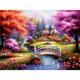 thumbnail image 1 of Pintura de diamante 5D DIY, taladro redondo completo, serie de paisaje de casa forestal, 40x30cm, 1 of 9