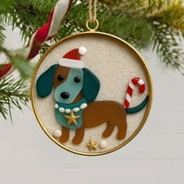 Coastal Dog Glass Ornament Christmas Tree Hanging Decoration Unique Holiday Gift for Dog Lovers Festive Home Decor