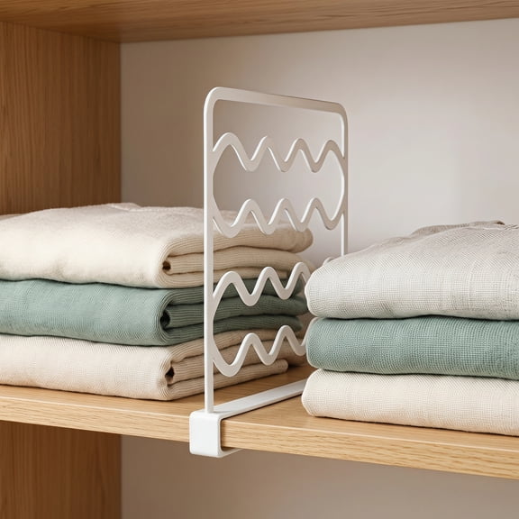 Liujiale Adjustable Plastic Shelf Dividers, Clear Organizer for Cabinet Wardrobe Storage, Multi-Purpose Partition Board, Transparent Closet Shelf Organizer for Home Office Organization White