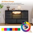 thumbnail image 5 of Garvee 8-Drawer Chest of Drawers with LED Lighting, Multifunctional TV Cabinet with Charging Station, Metal Frame & Fabric Drawers, Ideal for Bedroom & Living Room Storage, black willow, 5 of 8