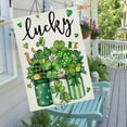 thumbnail image 5 of St Patrick''s Day Lucky House Flag 28 x 40 Inch Shamrock Clovers Mason Jar Double Sided Large Flag for Farmhouse Yard Holiday Decor, 5 of 5