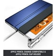 thumbnail image 4 of Poetic Smart Cover with Apple Pencil Holder, Flexible Soft Clear TPU Back, Slim Fit Trifold Stand Folio Front, Lumos X Series, for iPad Mini 5 7.9" 2019, Navy Blue, 4 of 7