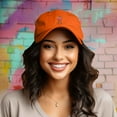 thumbnail image 3 of Dalix Cosmo Embroidered Cap Cotton Cosmopolitan Baseball Cute Cool Dad Hat Womens in Orange, 3 of 5