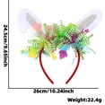 thumbnail image 3 of SSNTSY Easter Headband Ear Hoop Rabbit Headband Colorful Bunny Ribbon Headwear Easter Bunny Hair Accessories for Home Holiday Party Supplies, 3 of 5
