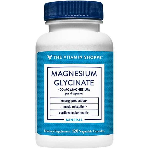 Magnesium Glycinate Supports Energy Production, Muscle Relaxation Cardiovascular Health 400 MG