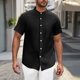 thumbnail image 1 of pstuiky camisetas camisas para hombre, Camiseta deportiva informal de verano para hombre, de manga corta, con botones y color liso ropa de hombre xl, 1 of 6