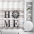 thumbnail image 4 of No Hook Shower Curtain with Built-in Rings - Vintage Windmill HOME Washable Waterproof Fabric Bathroom Curtains for Hotel,Rentals, 66 X 72 Inch Long , Rustic Farmhouses Wood, 4 of 9