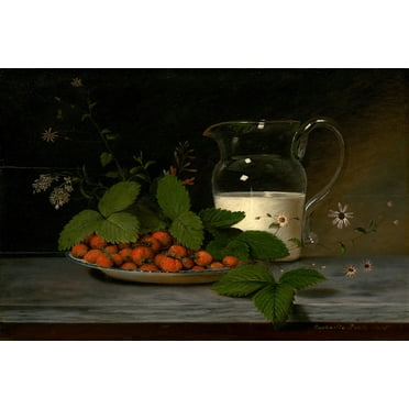 Strawberries and Cream by Raphaelle Peale - 12" x 18" Art Print Wall Decor