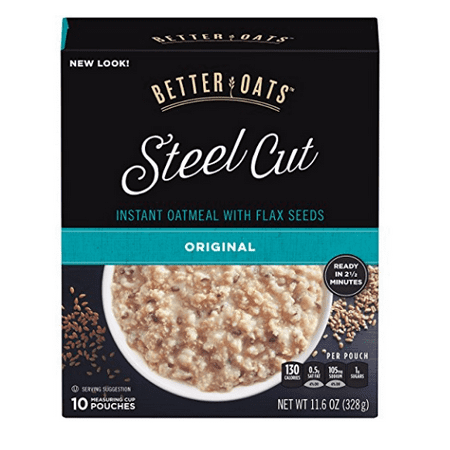 Better Oats Steel Cut Instant Oatmeal, Original, 11.6 Oz, 10