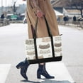 thumbnail image 4 of FORMRS Canvas Laptop Tote Bag for Women with 15.6" Computer Compartments Shoulder Handbag, Light Gray Cat Pattern, 4 of 7