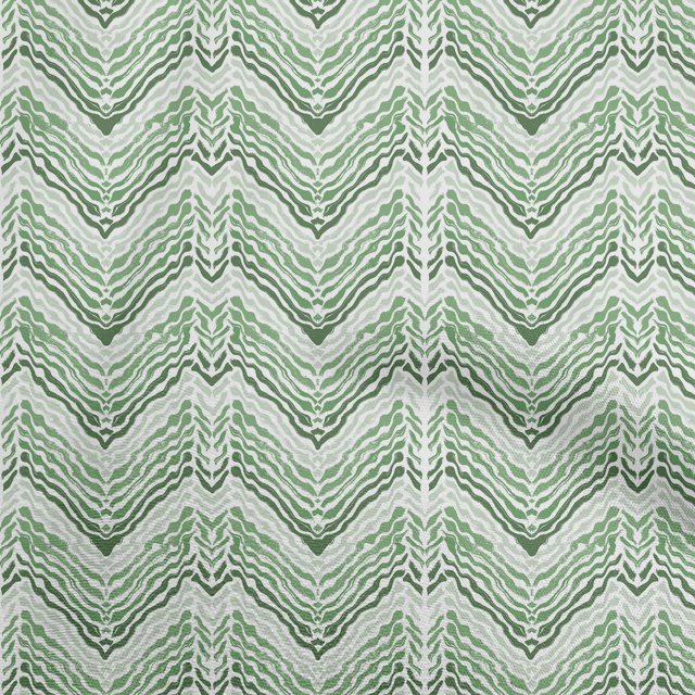 oneOone Tissu Vert en Polyester Spandex à Chevrons Matériel de Couture Tissu Imprimé au Mètre 56 Pouces de Large