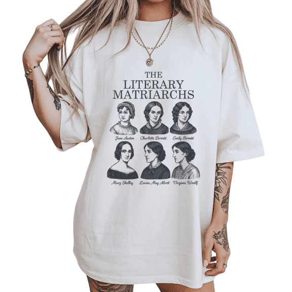 Vintage Literary Heroines Shirts White S-5XL Cultured Women Writers Print Tshirt Graphic Tees Tops