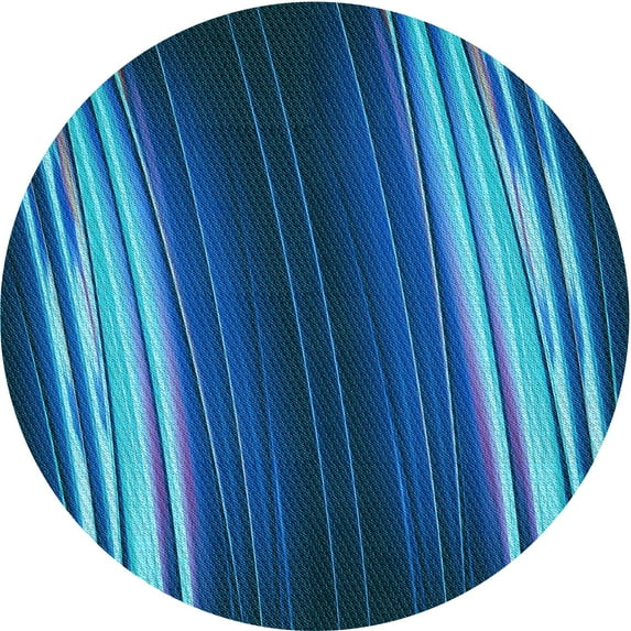 Ahgly Company Machine Washable Indoor Round Transitional Deep Sky Blue Area Rugs, 5' Round