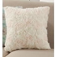 thumbnail image 5 of Fennco Styles Romantic 3D Rose Textured Decorative Throw Pillow Cover 17 x 17 Inch, 5 of 6