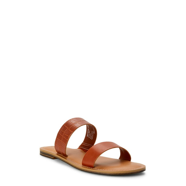 Time and Tru - Time and Tru Women's Two Band Sandals - Walmart.com ...